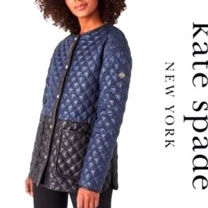 Kate Spade Quilted Blue and Black Jacket Size Small
